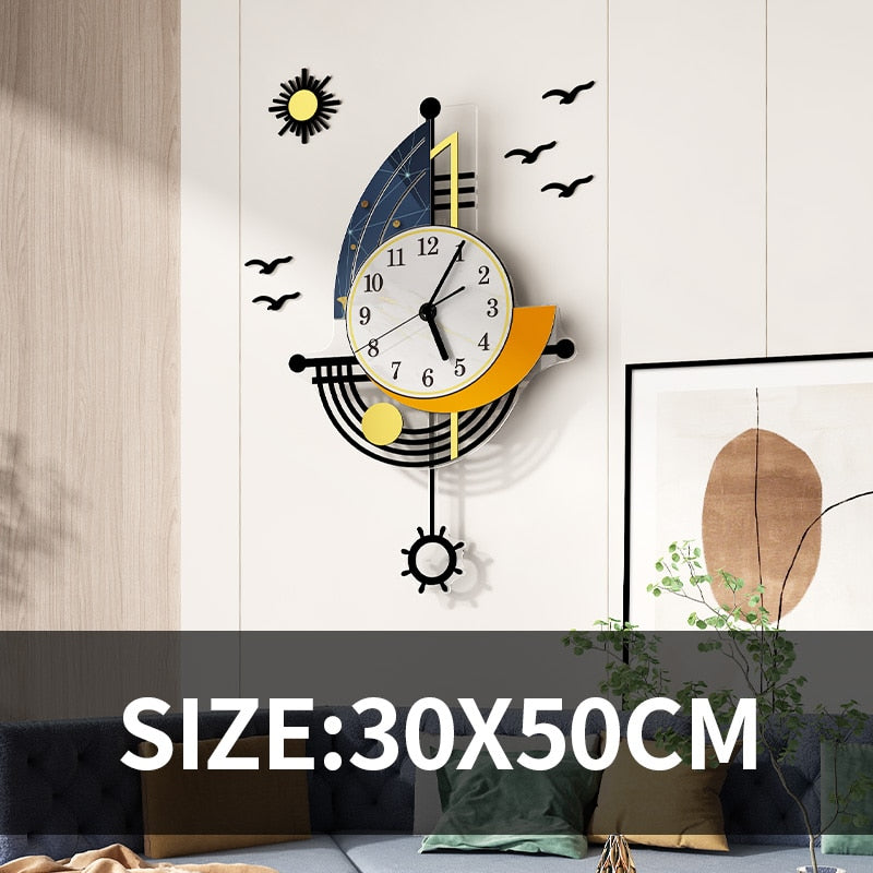 Creative Sailboat Design Luxury Wall Clock